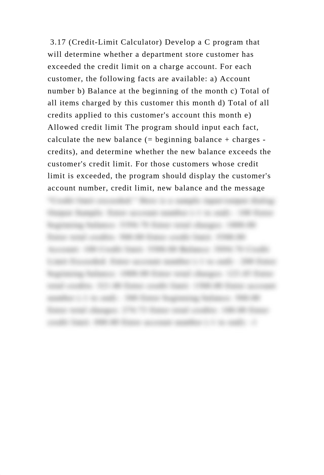 3.17 (Credit-Limit Calculator) Develop a C program that will determin.docx_d8uek6tw8hn_page2