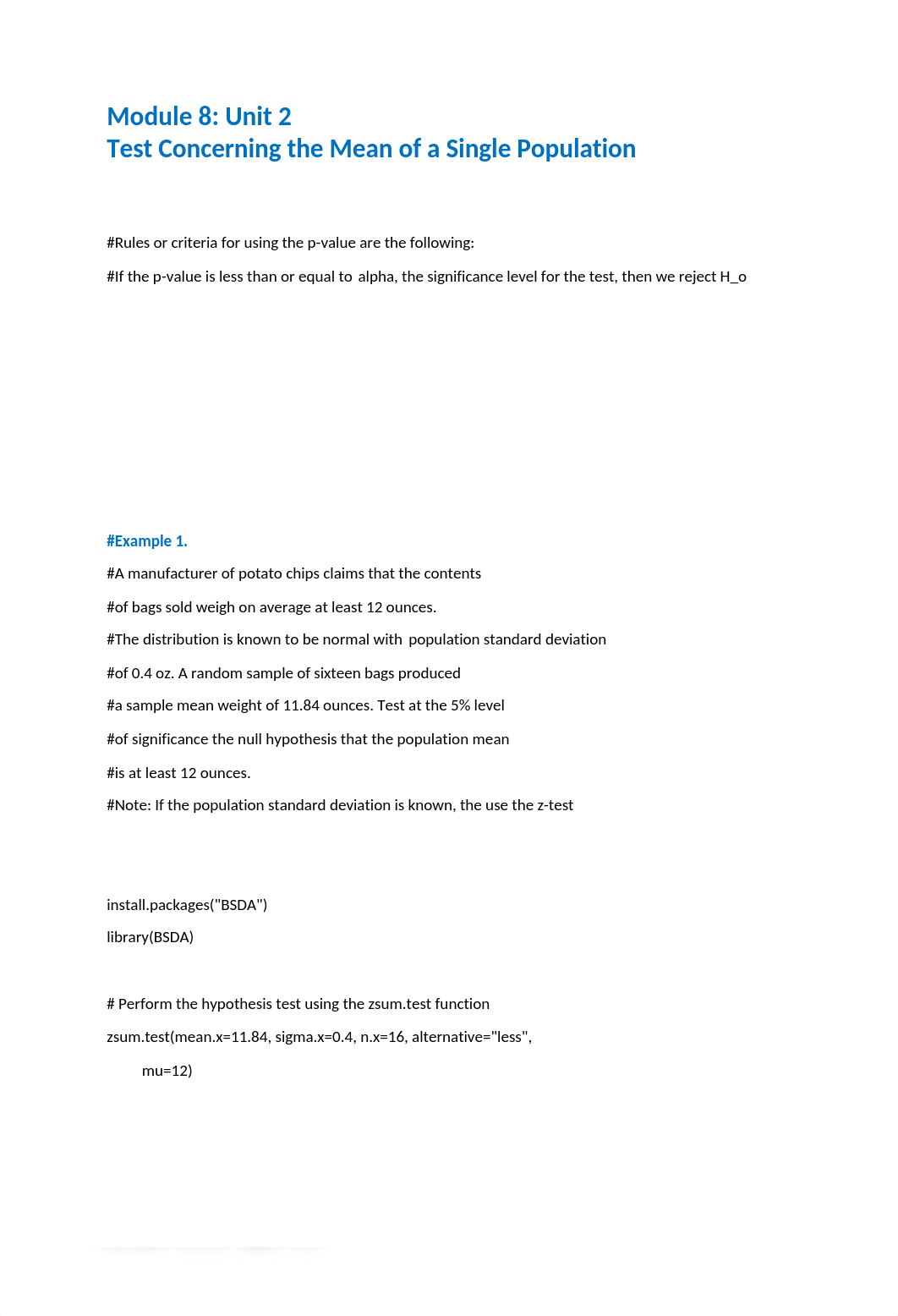 Module 8_R Script Test concerning the mean of a Single  population.docx_d8ulf2uocy3_page1