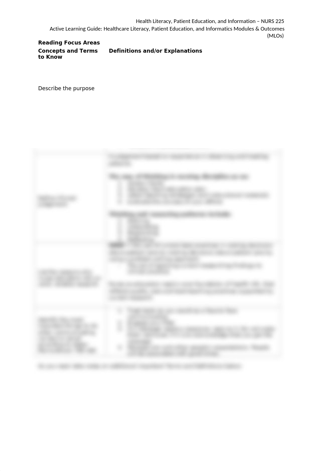 225 Week 1 Active Learning Guide_ Healthcare Literacy, Patient Education, and Informatics Modules &_d8v341qylvx_page1