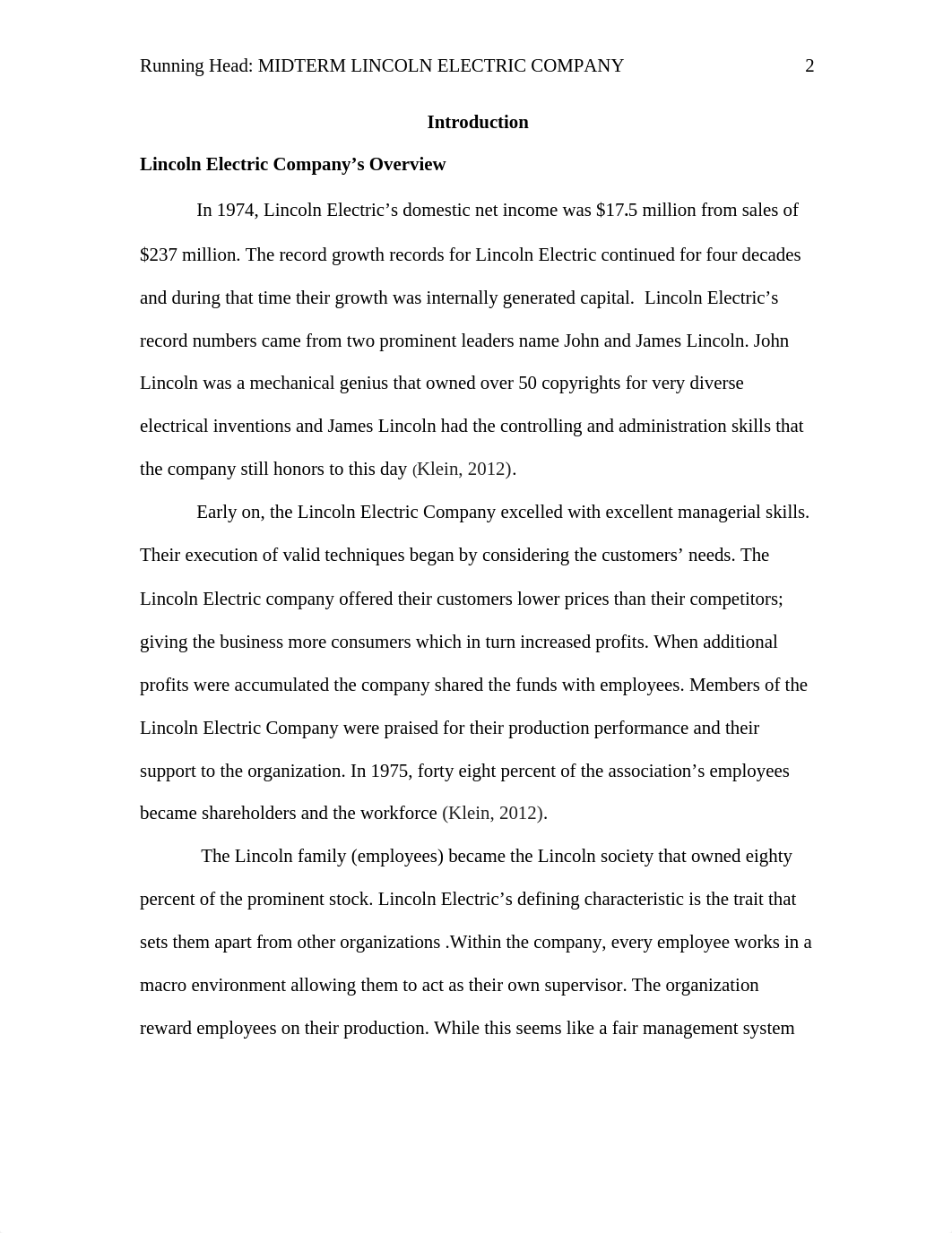 The Lincoln Electric Company versus Southwest Airlines  Midterm  MAN 672.docx_d8vcrv6y16c_page2