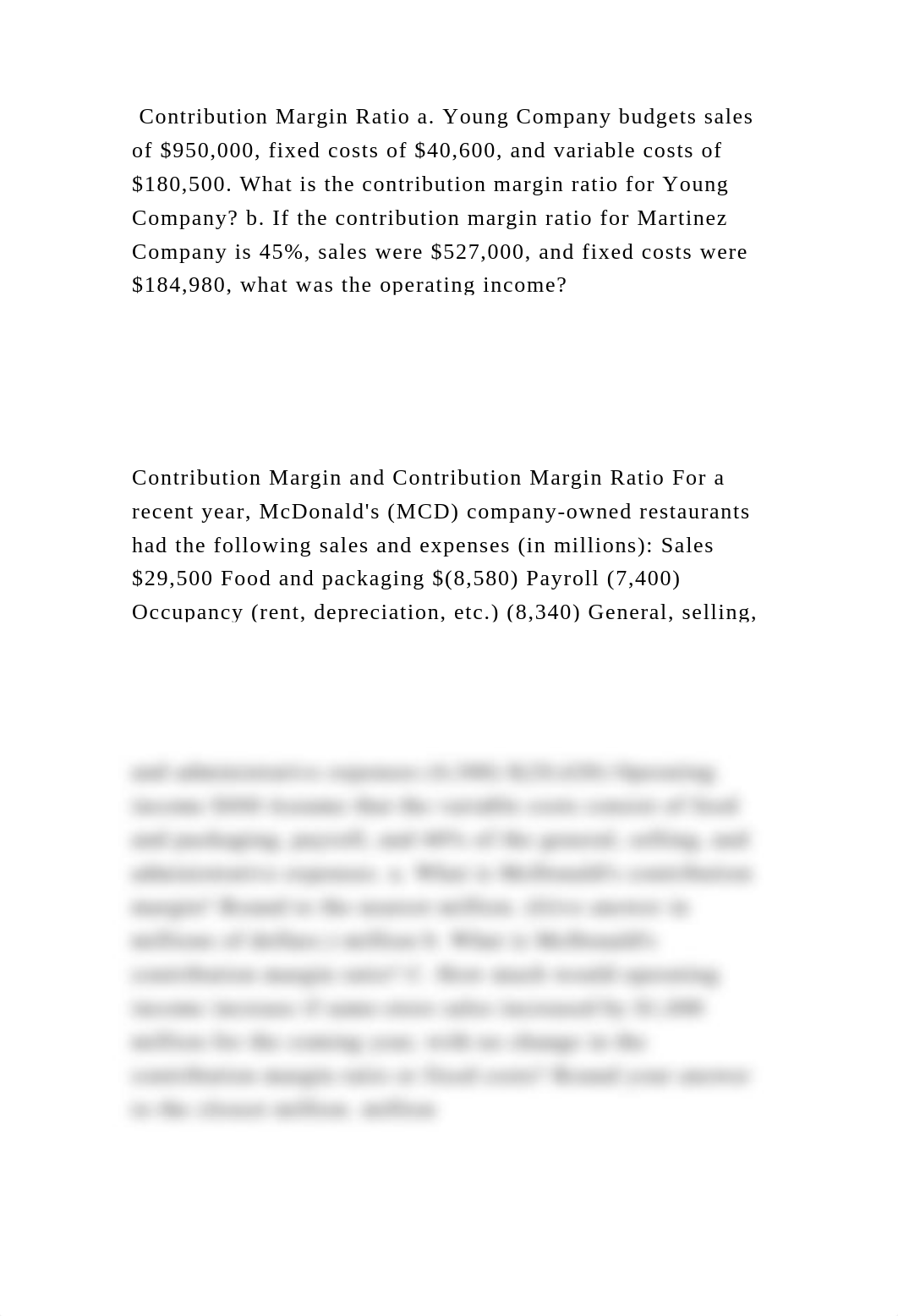 Contribution Margin Ratio a. Young Company budgets sales of $950,000,.docx_d8vmi1fv099_page2