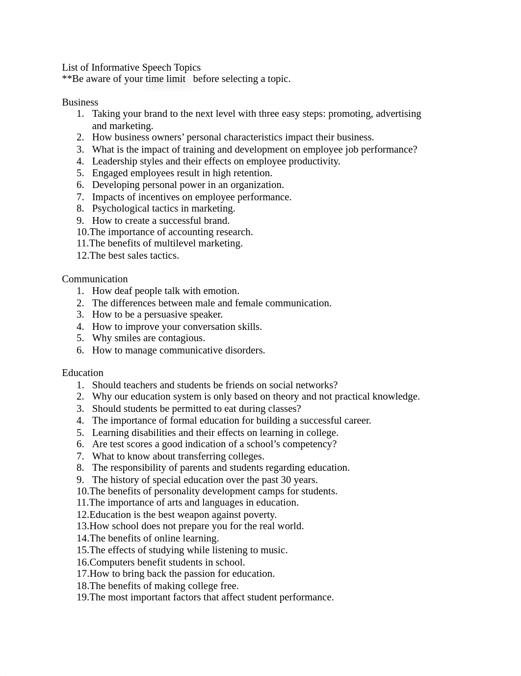 BUS 270 - List of Informative Speech Topics.docx_d8wjoqh1b5v_page1