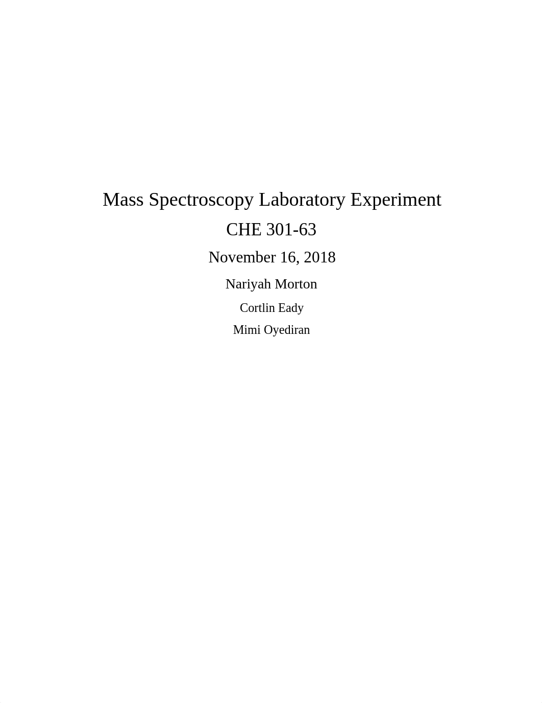 Mass Spectroscopy Laboratory Experiment.docx_d8wwizajrb2_page1