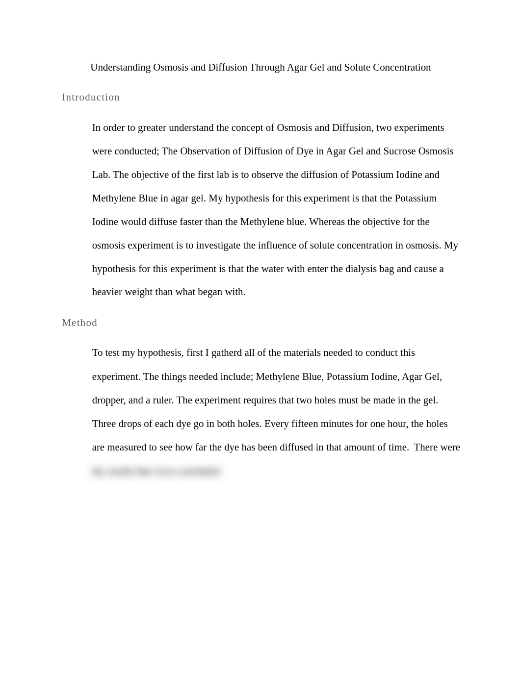 Lab Report Understanding Osmosis and Diffusion Through Agar Gel and Solute Concentration_d8x7jophgu1_page1