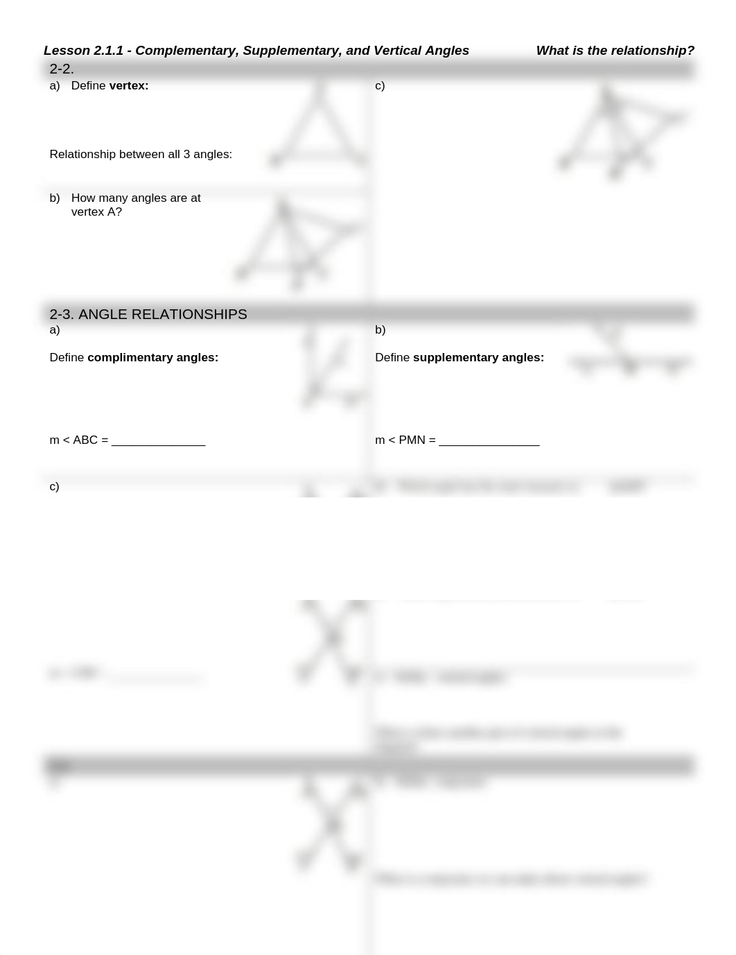 Lesson 2.1.1 - 2020 Complementary, Supplementary, and Vertical Angles.pdf_d8xb6uccsi6_page1