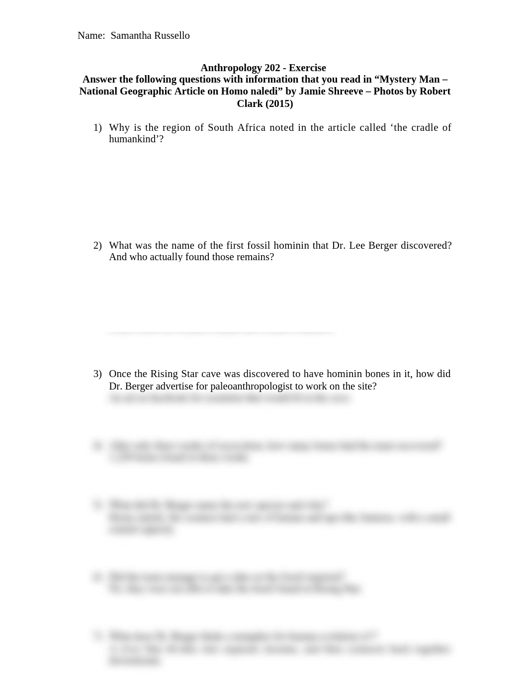 Anth 202 - Homo naledi exercise questions_d8xjnwndg3g_page1