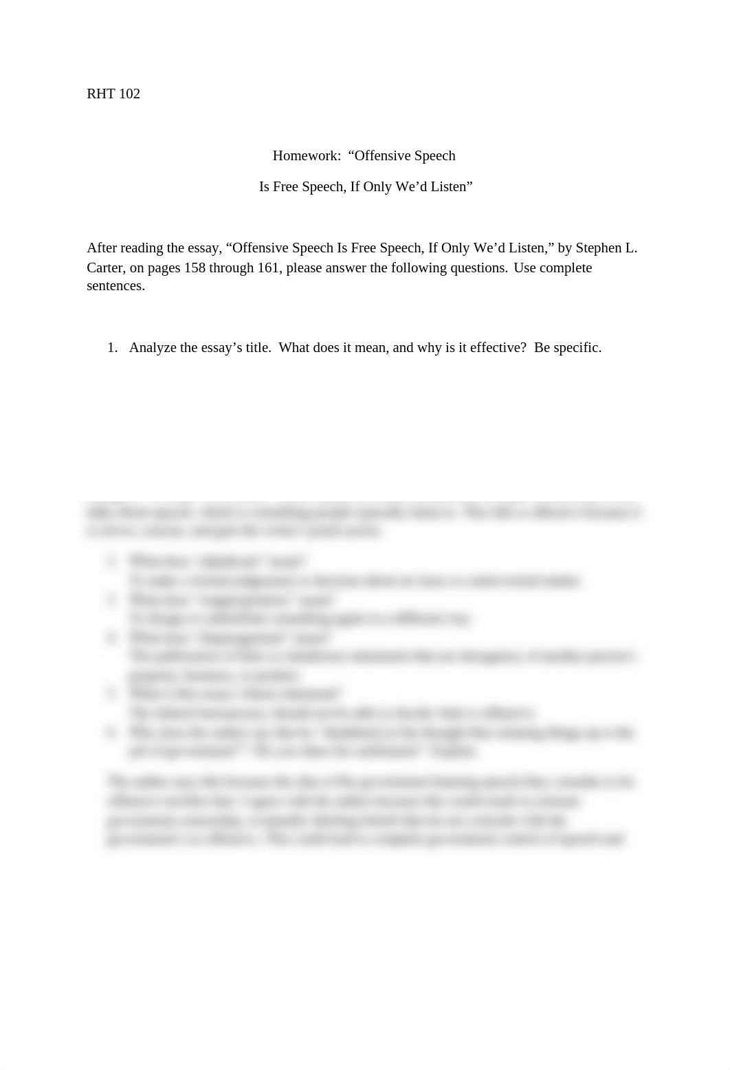 Hwk Offensive Speech Is Free Speech Adams).docx_d8xl573anca_page1