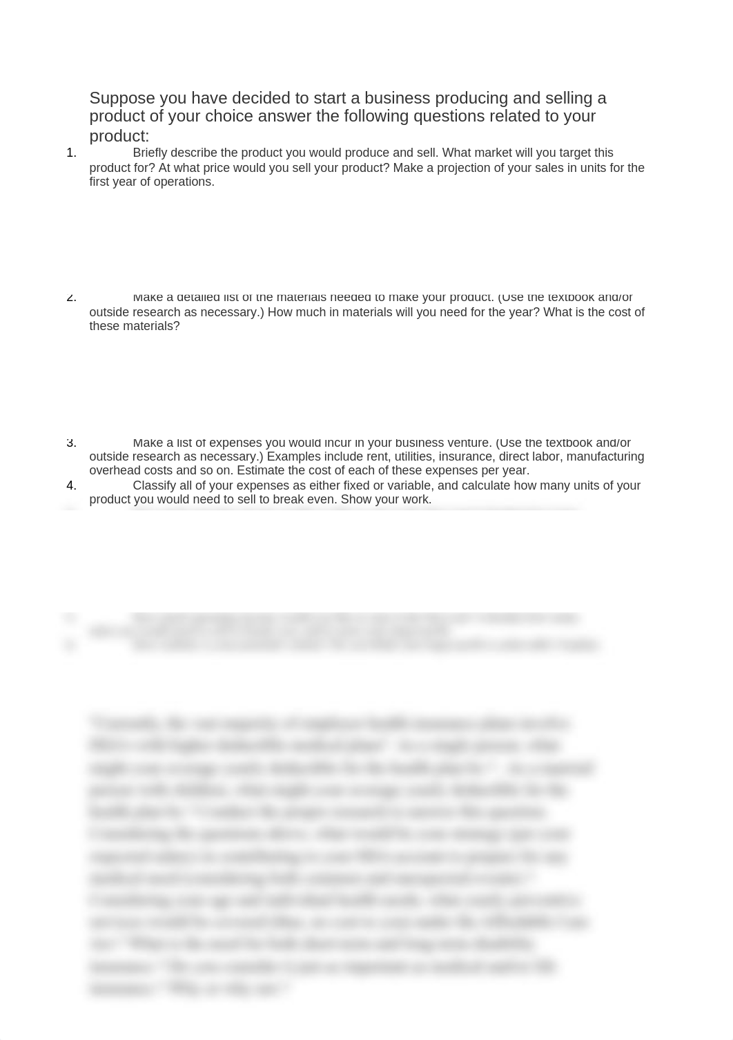 Suppose you have decided to start a business producing and selling a product of your choice answer t_d8xq6jnf1rt_page1