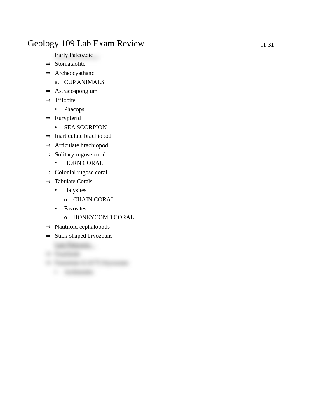 Geology 109 Lab Exam Review_d8y21uo9y65_page1