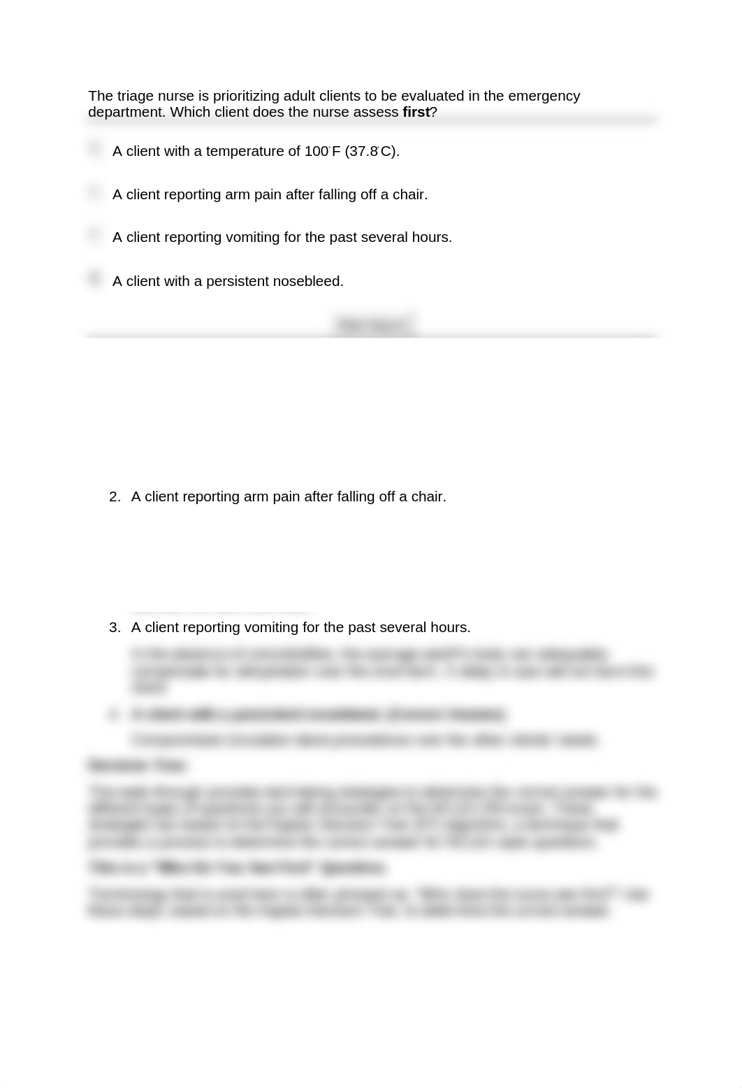 The triage nurse is prioritizing adult clients to be evaluated in the emergency department.docx_d8yd2b1o5wn_page1