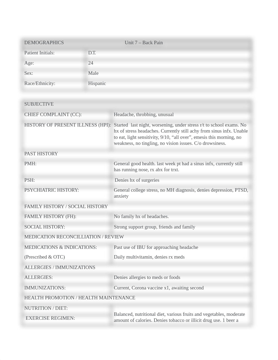 Unit 6 - SOAP Note - Headache.docx_d8yk7nk2pom_page1