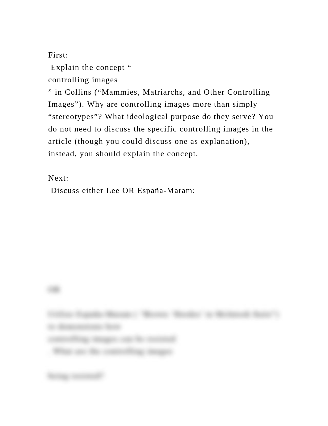 First Explain the concept "controlling images" in Collins ("M.docx_d8ylrfkvtjj_page2