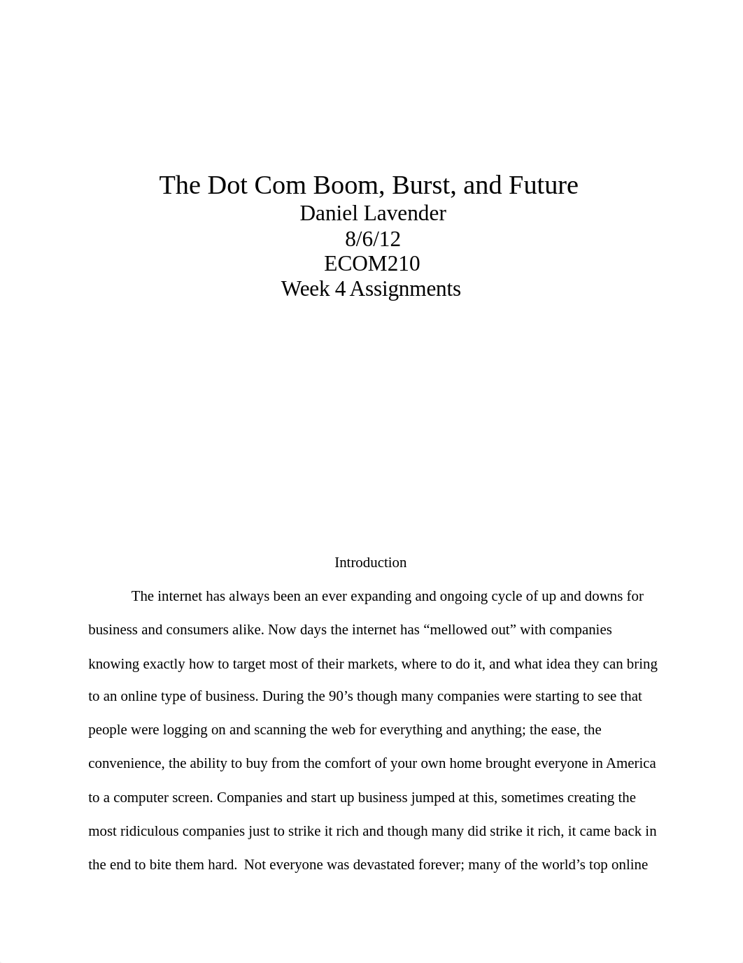 The Dot Com Boom and Burst_Week4 Paper_Lavender_Daniel_d8ys03h9jpc_page1