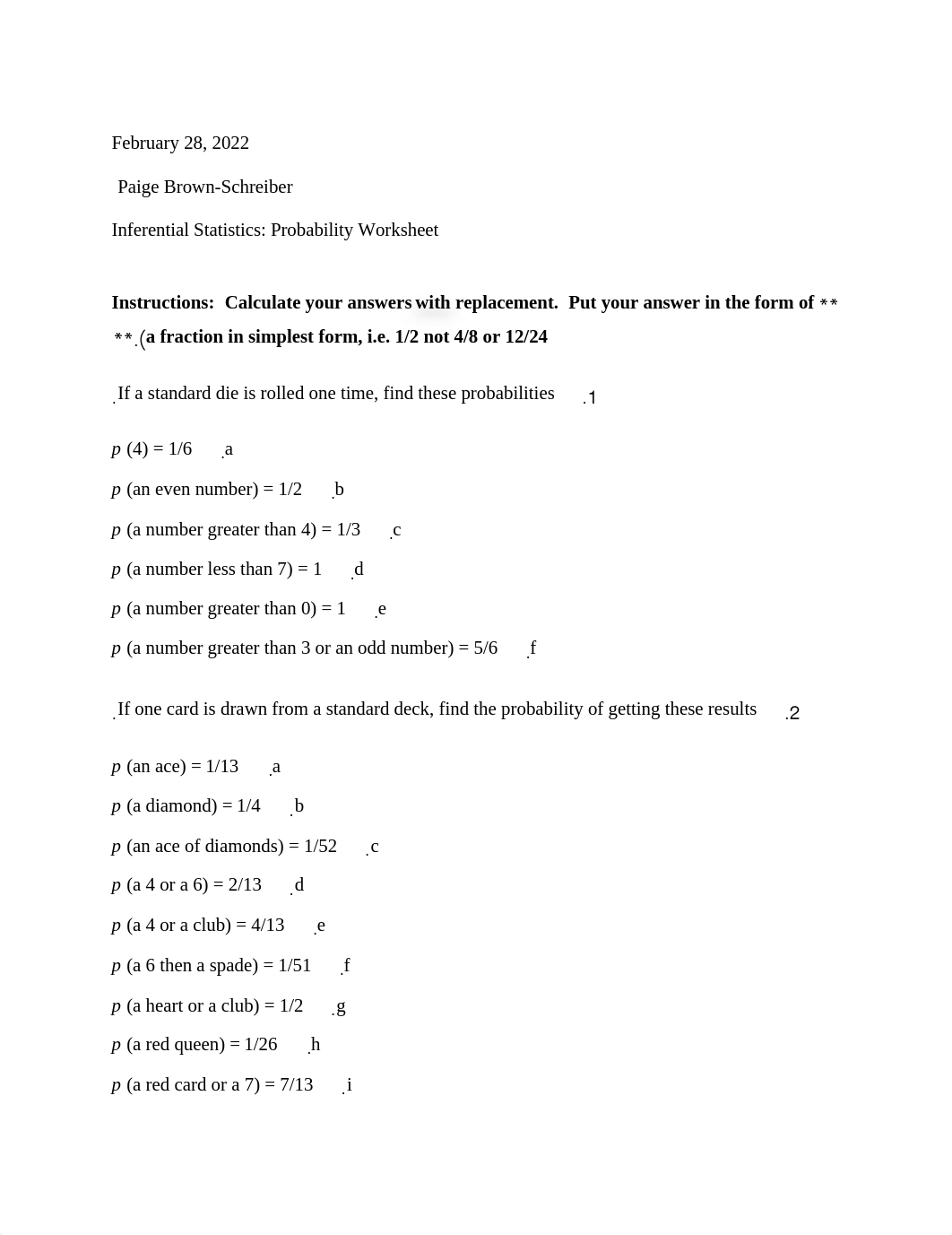 Paige Brown-Schreiber Inferential Statistics Probability Worksheet .docx_d8yuzkktrbb_page1