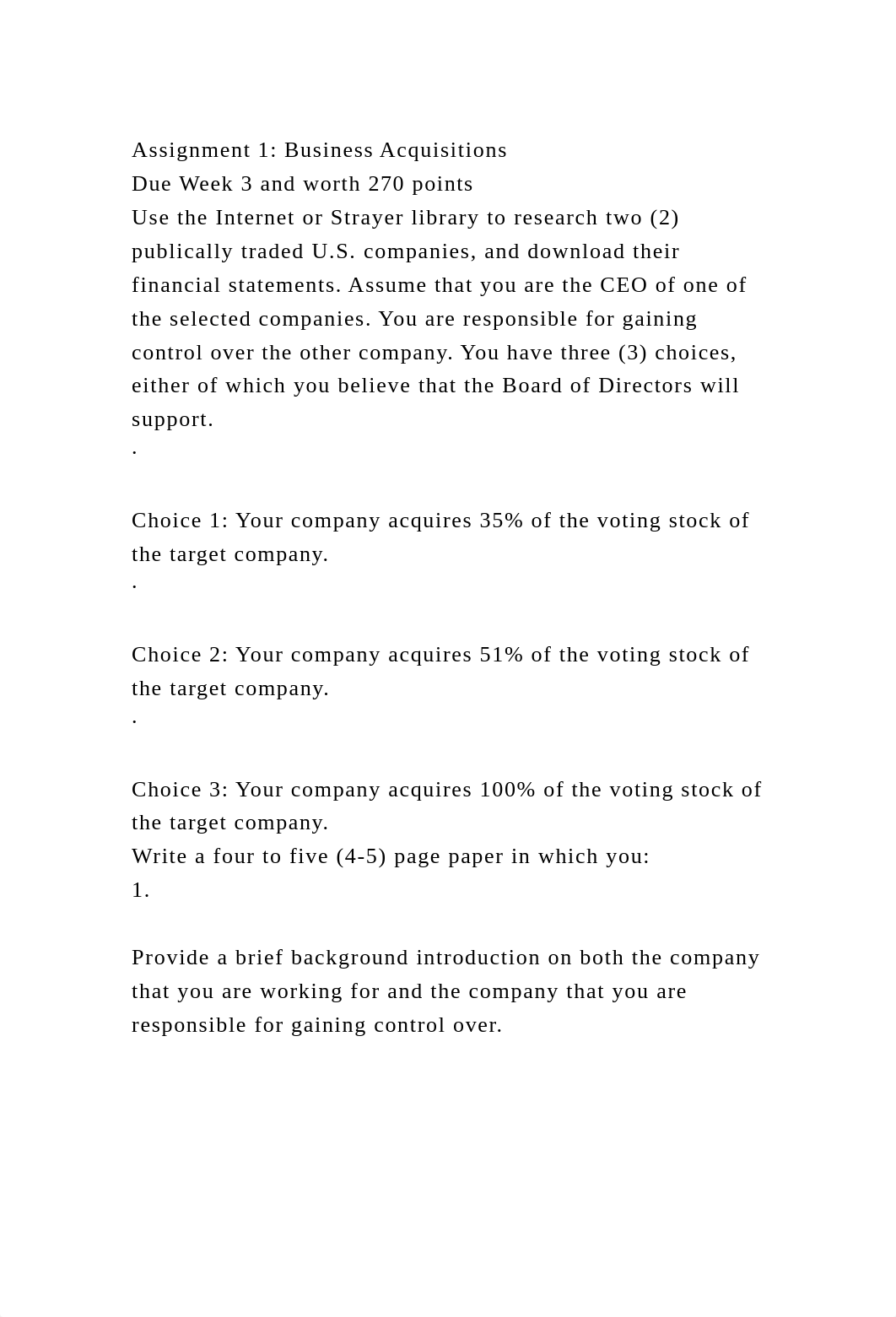 Assignment 1 Business AcquisitionsDue Week 3 and worth 270 points.docx_d8za8lurjbl_page2