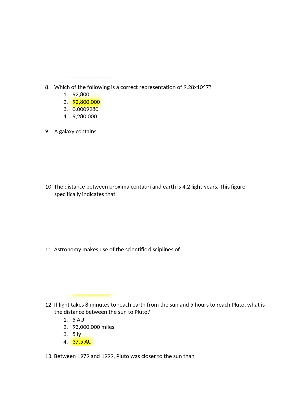 Astronomy Test 1 Practice_d8zbm8tvt7a_page2