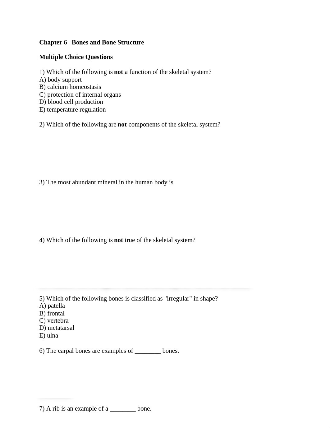 EXAM 2 (REVIEW 2) Chapter 6   Bones and Bone Structure.docx_d8zmzldazl6_page1