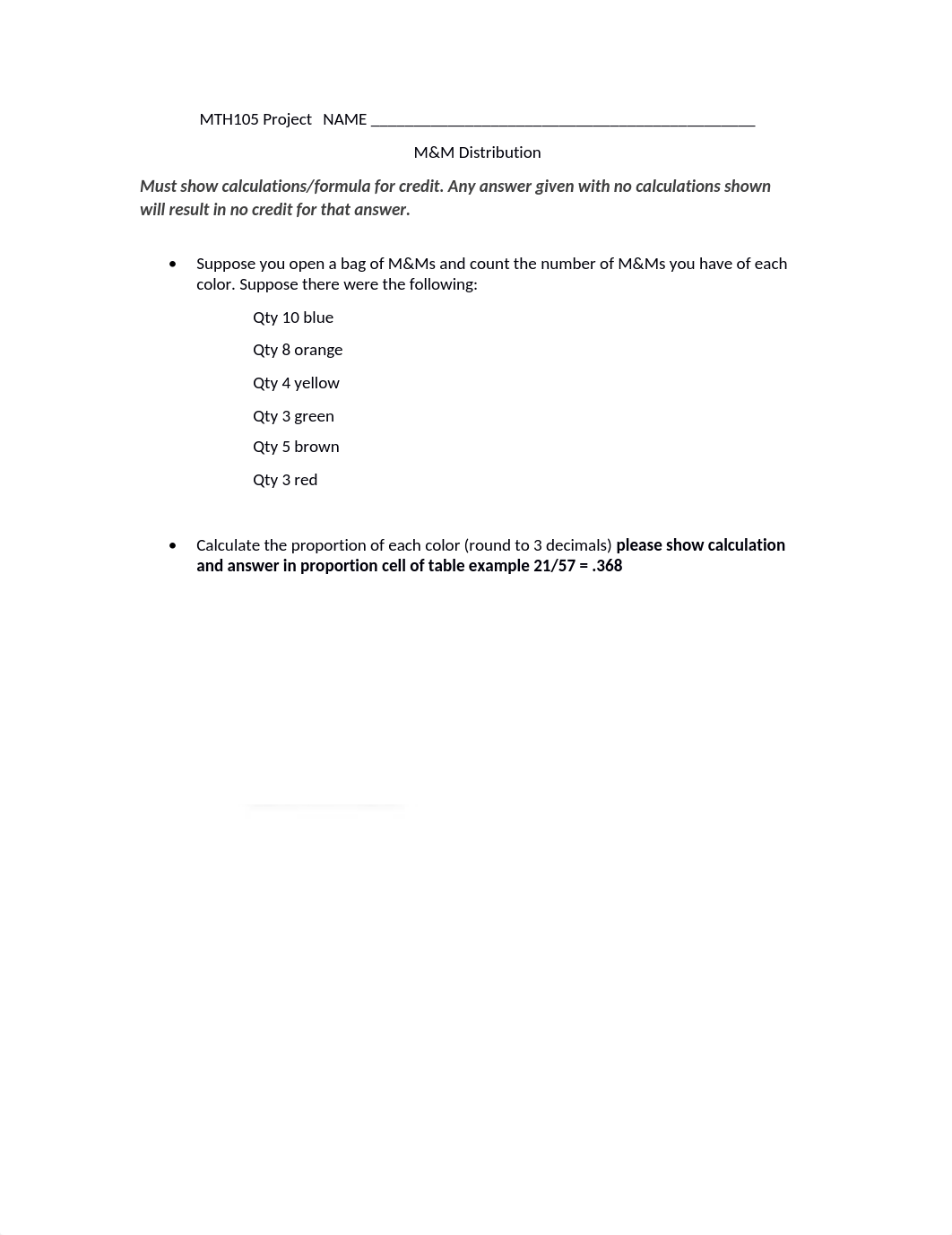 MTH105 Project #2 Fall 2021 M&M Distribution-2.docx_d8zyb86t92l_page1