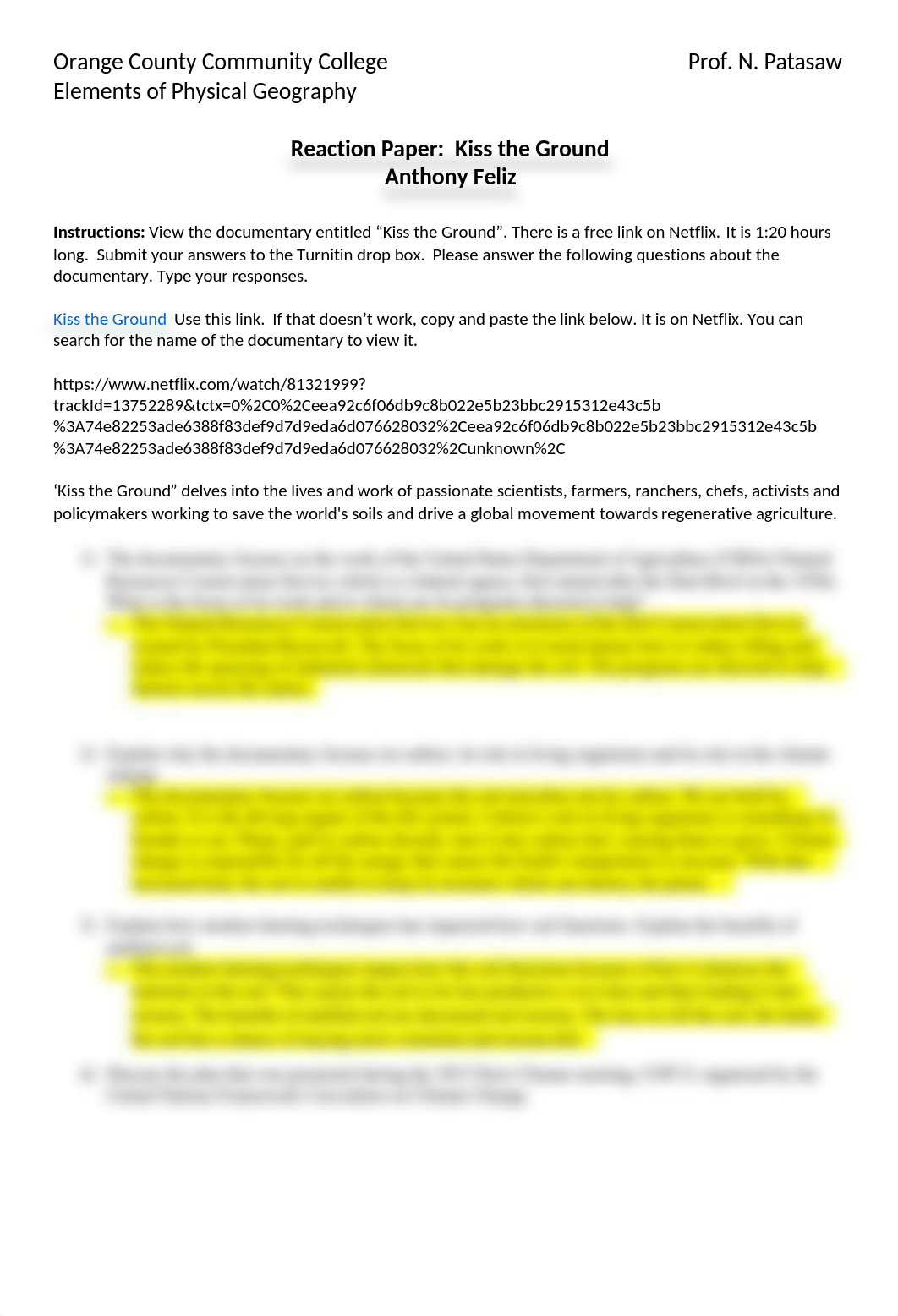 Reaction Paper, Kiss the Ground Anthony Feliz.docx_d90p5hej29k_page1