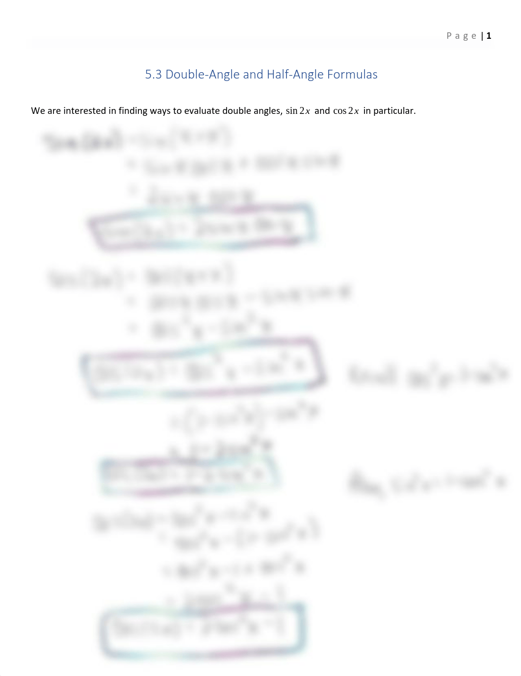 MTH-125 Notes for 5.3 Double-Angle and Half-Angle Formulas.pdf_d90yr421elp_page1