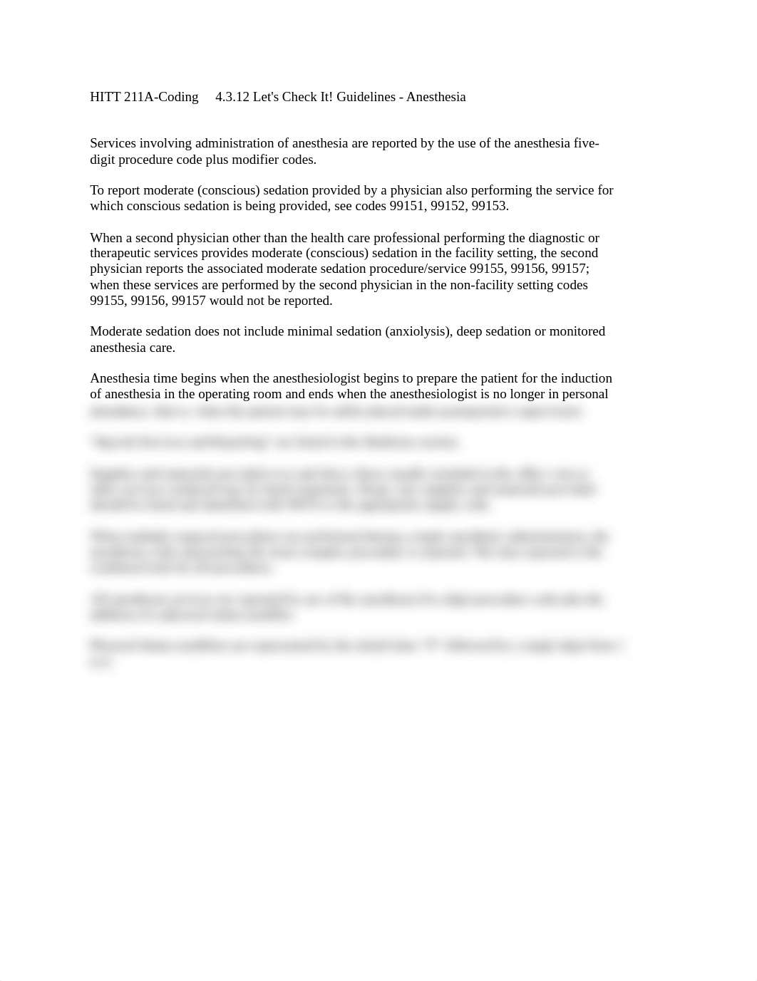 HITT 211A-Coding ? 4.3.12 Let's Check It! Guidelines - Anesthesia.docx_d913eh6k6wm_page1