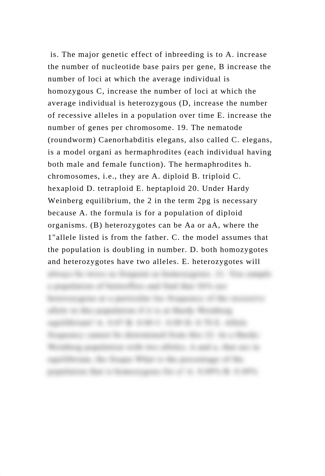 is. The major genetic effect of inbreeding is to A. increase the nu.docx_d91gma8dh5p_page2