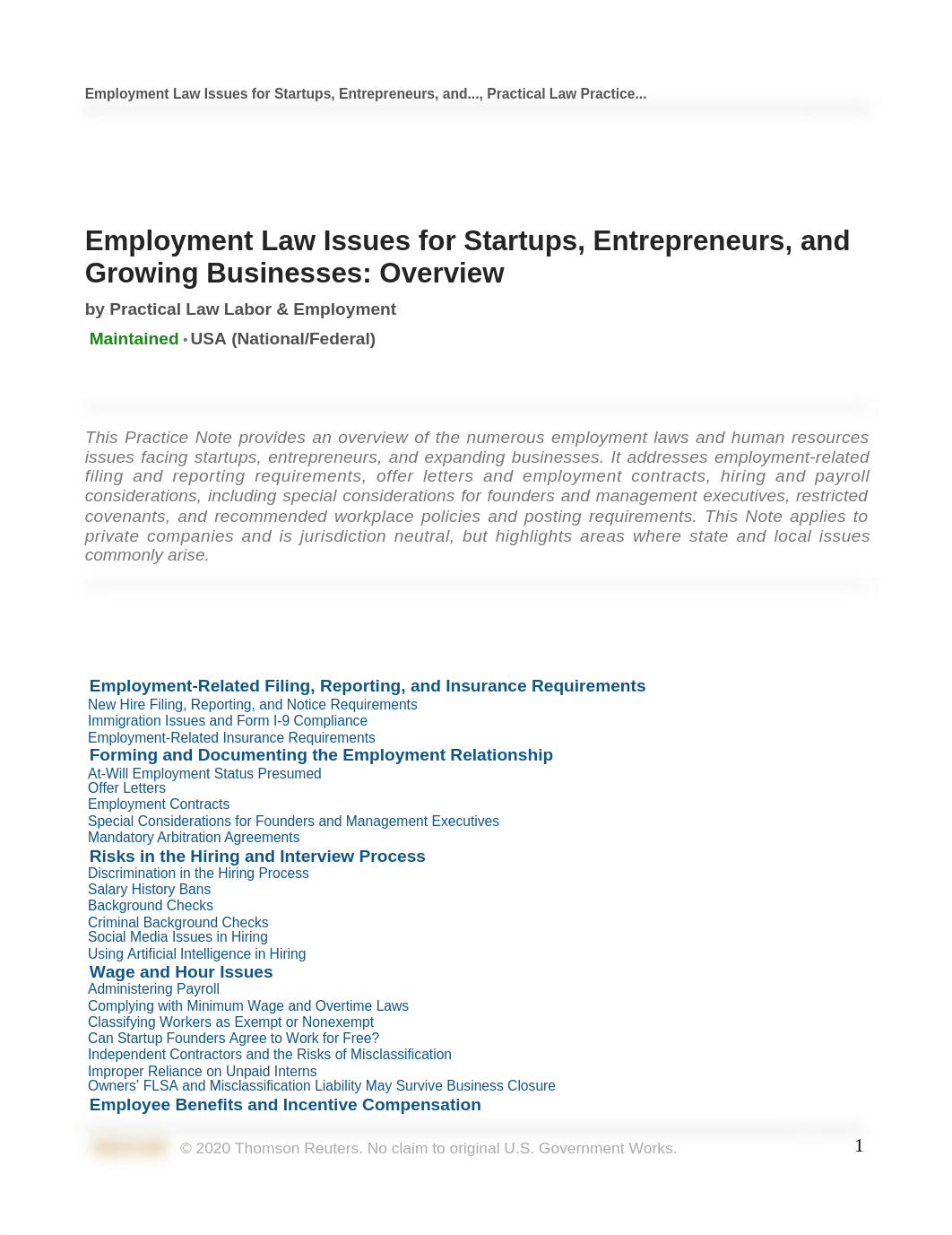 1 - Employment Law Issues for Startups Entrepreneurs and Growing Businesses Over.doc_d91ik9mrbtz_page1