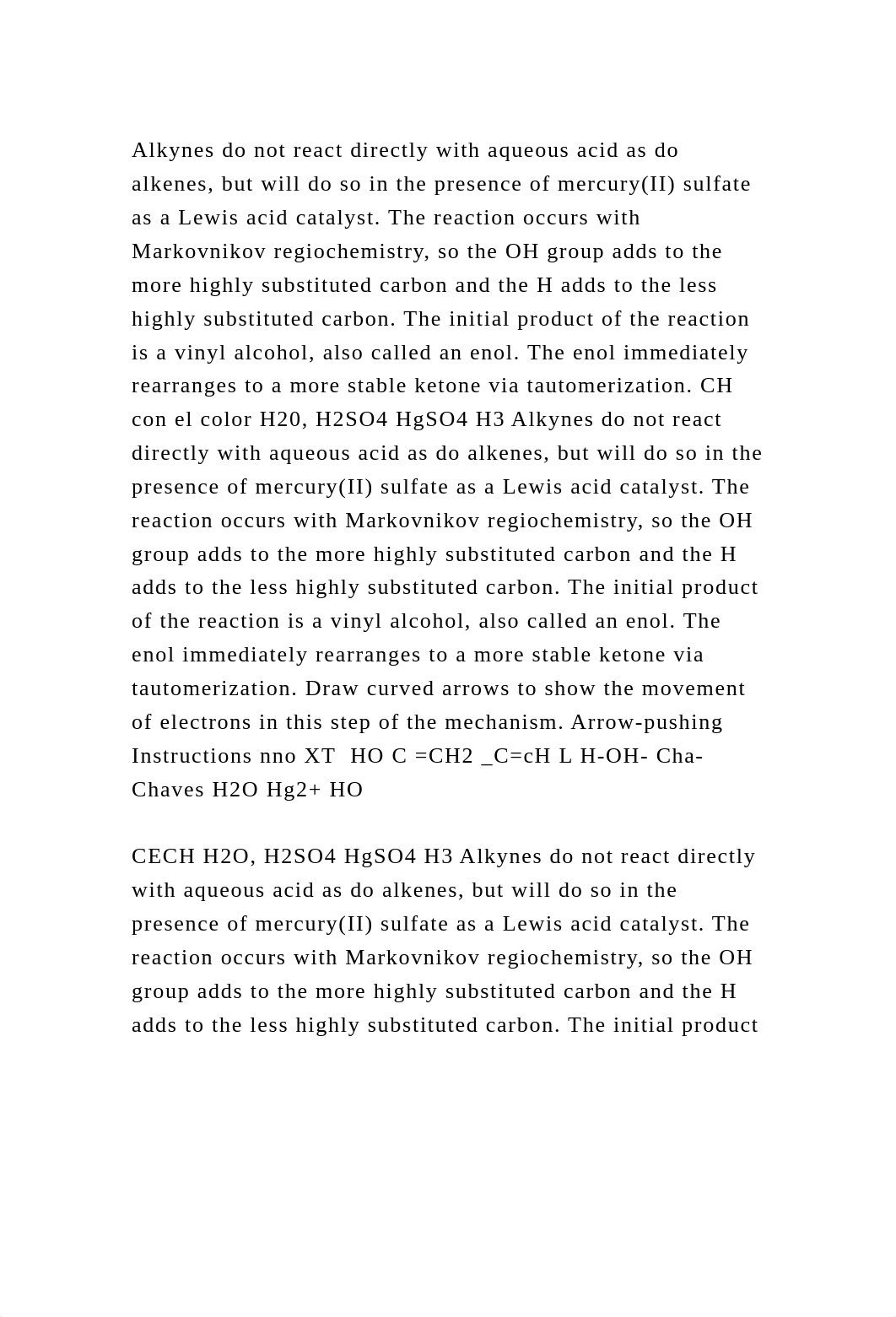 Alkynes do not react directly with aqueous acid as do alkenes, but w.docx_d91x0tpcvhc_page2