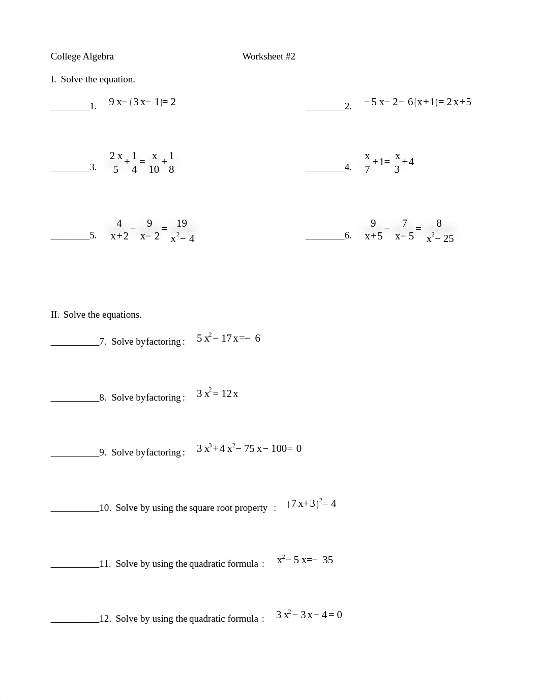 College Algebra Worksheet 2 for DAY classes_d91x5ajybo8_page1