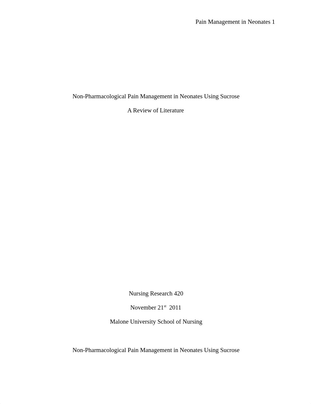 Non-Pharmacological Pain Management in Neonates Using Sucrose - Paper_d92575dkis6_page1