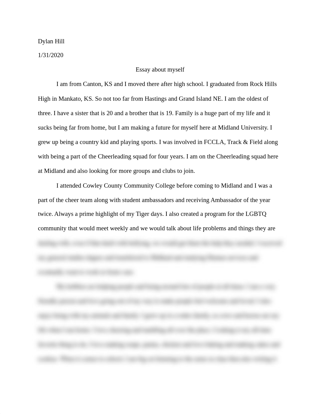 Dylan Hill- Essay about myself.docx_d92878539v6_page1