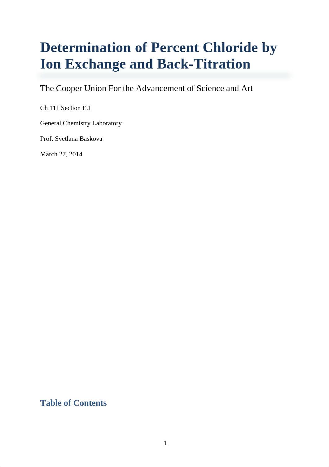 2. Determination Of Percent Chloride By Ion Exchange and Back-Titration_d9318i2pav2_page1