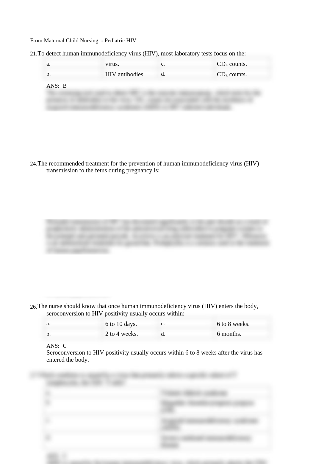 sem 2 unit 3nFrom Maternal Child Nursing-pediatric HIV.docx_d93a8yblanh_page1