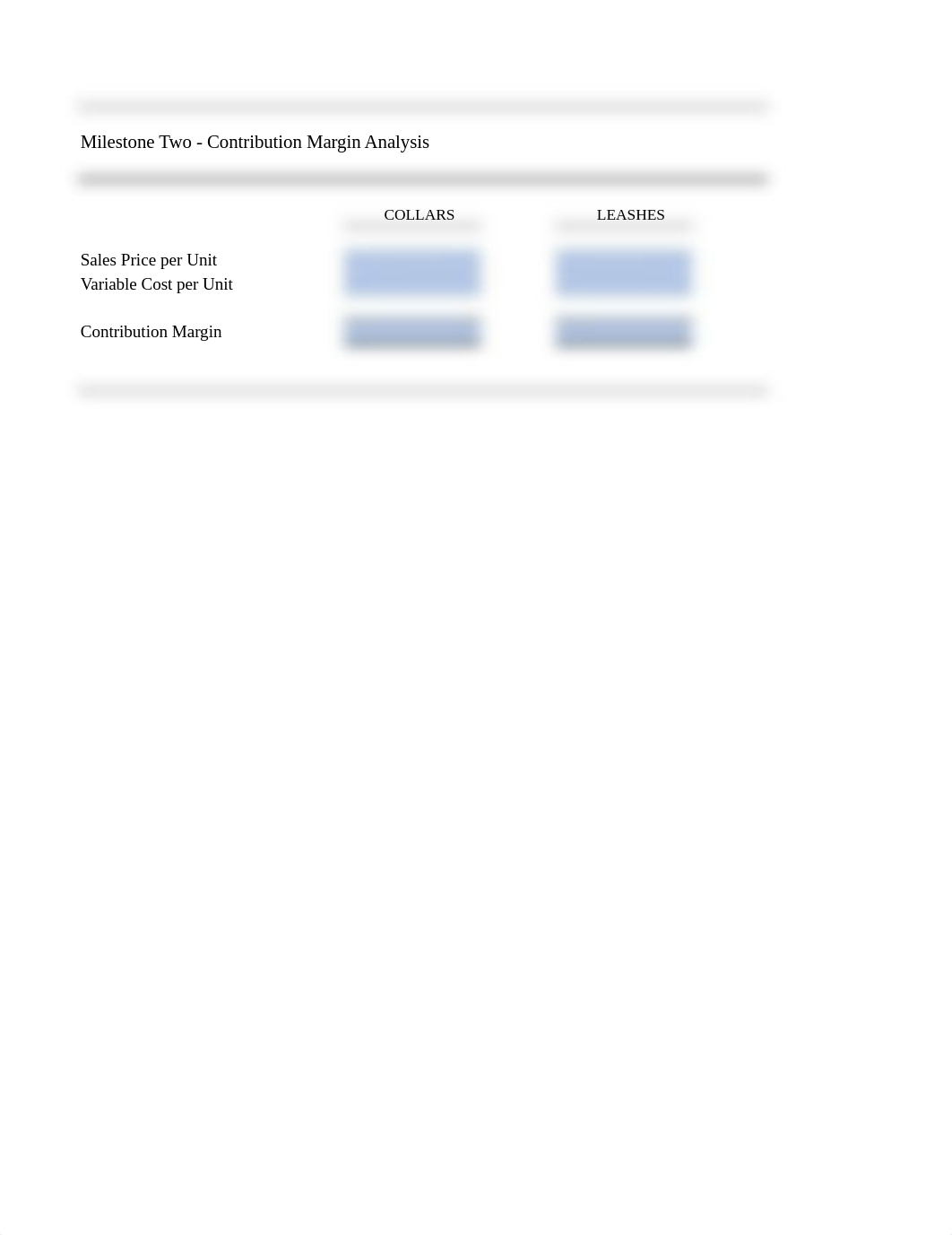 ACC 202 Milestone Two - Contribution Margin Analysis.xlsx_d93cjlz857h_page1