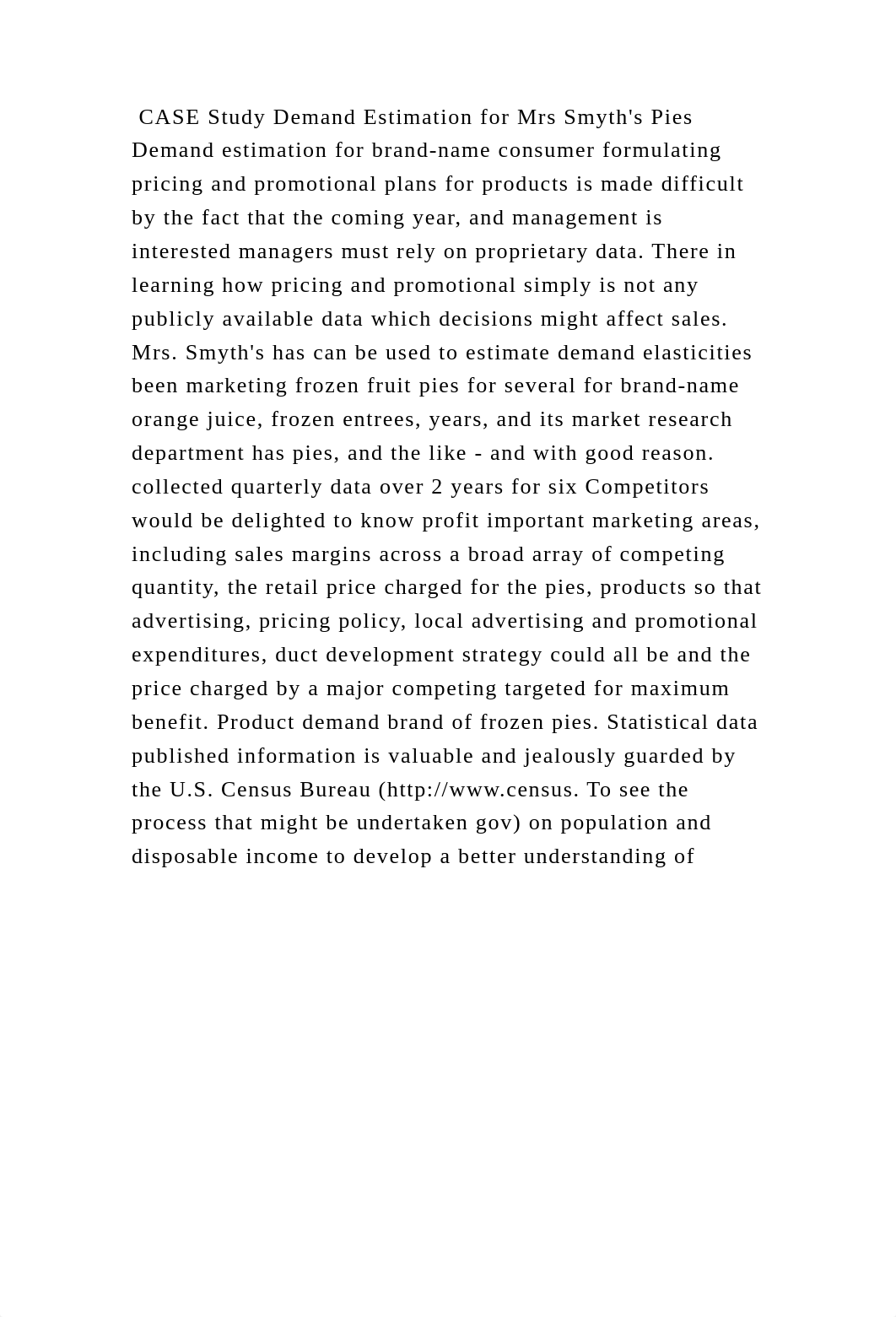 CASE Study Demand Estimation for Mrs Smyths Pies Demand estimation f.docx_d93fk4hy7n2_page2