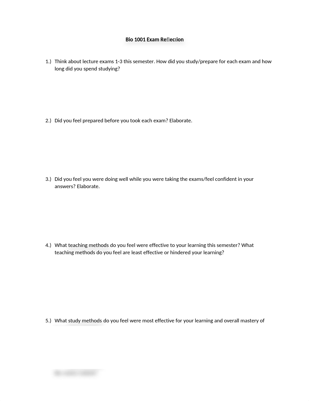 Bio 1001 exam reflection.docx_d94fnm54q6k_page1