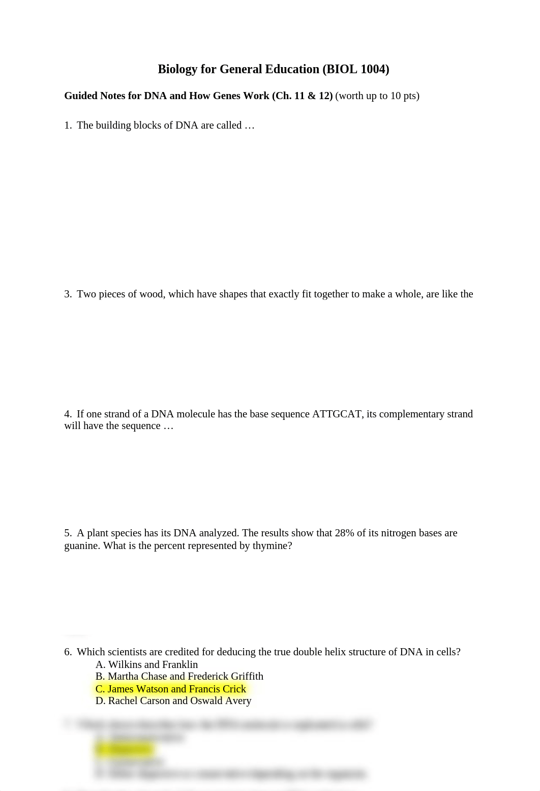 BIOL 1004 Ch 11 &12 InClass Questions.docx_d94hd0323jo_page1