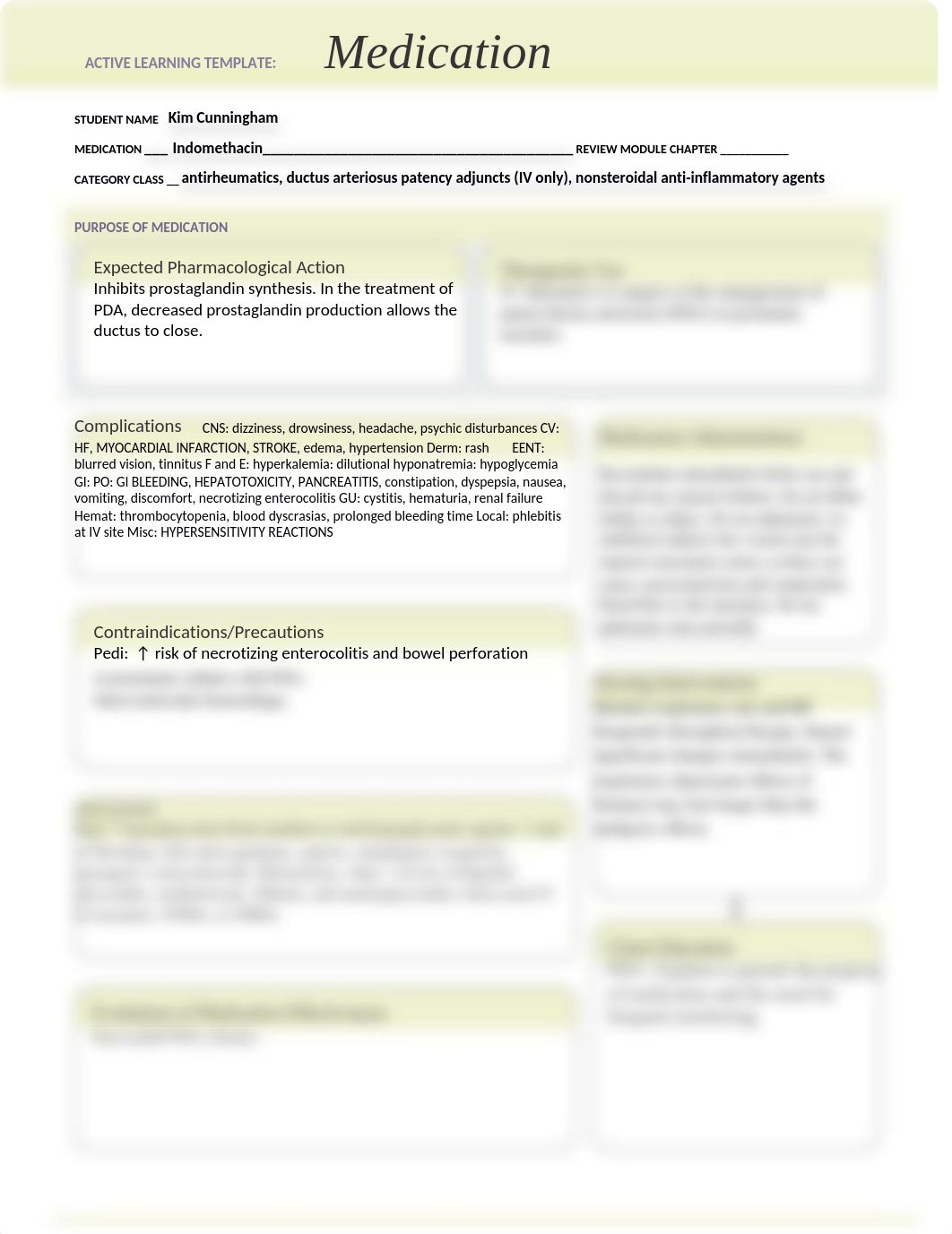 Indomethacin neonate ATI Med Sheets.pdf.docx_d95fipex86v_page1