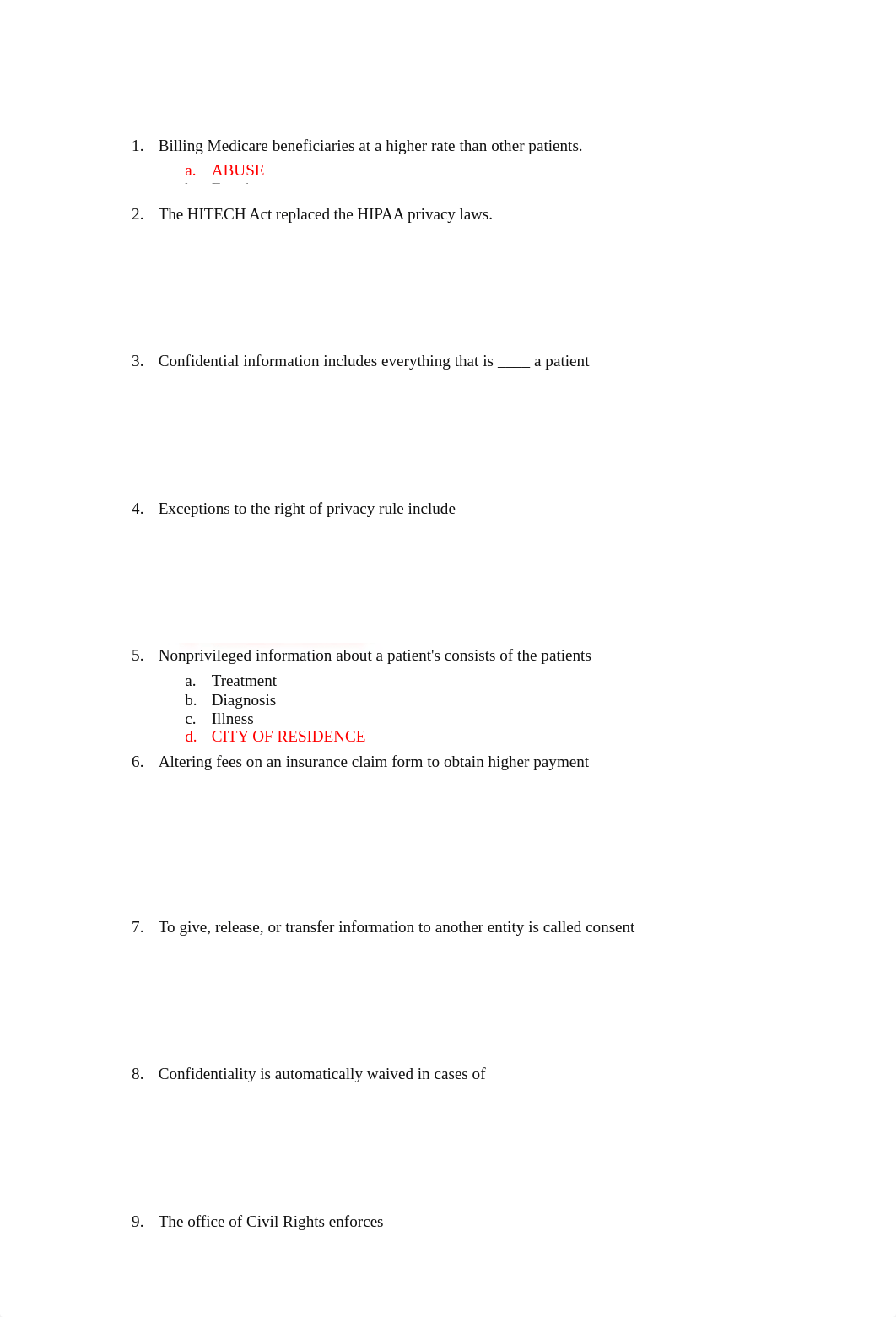 MEDICAL SCRIBE PRACTICE EXAM #1.pdf_d95sngktfju_page1