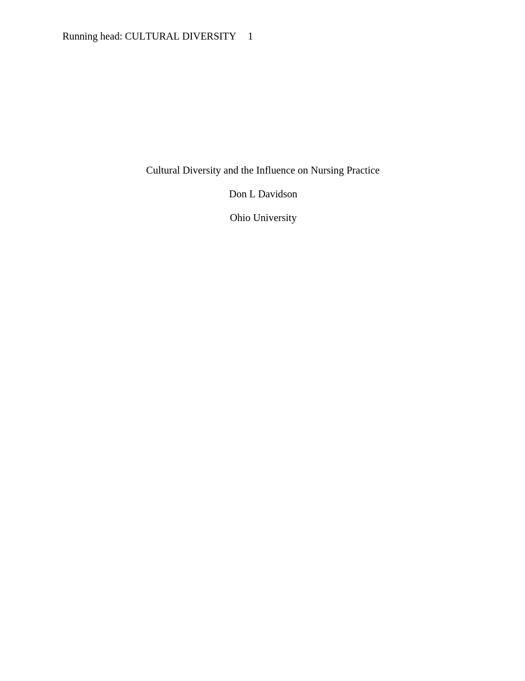 M1 A1 DB Cultural Diversity and Its Influence on Nursing Practice Final submission.docx_d961idrm7nd_page1