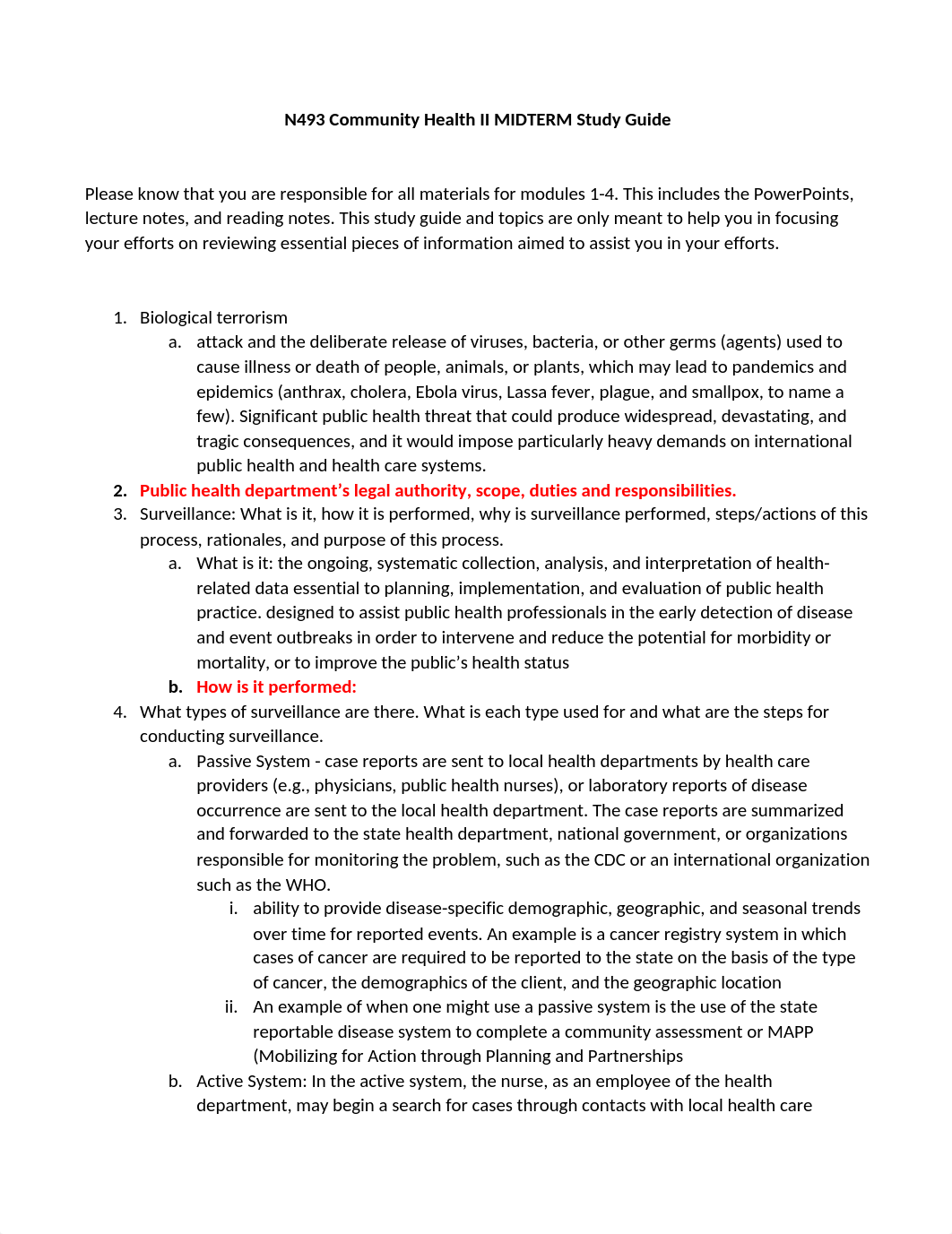 N493 Community Health II MIDTERM Study Guide.docx_d966016x35u_page1