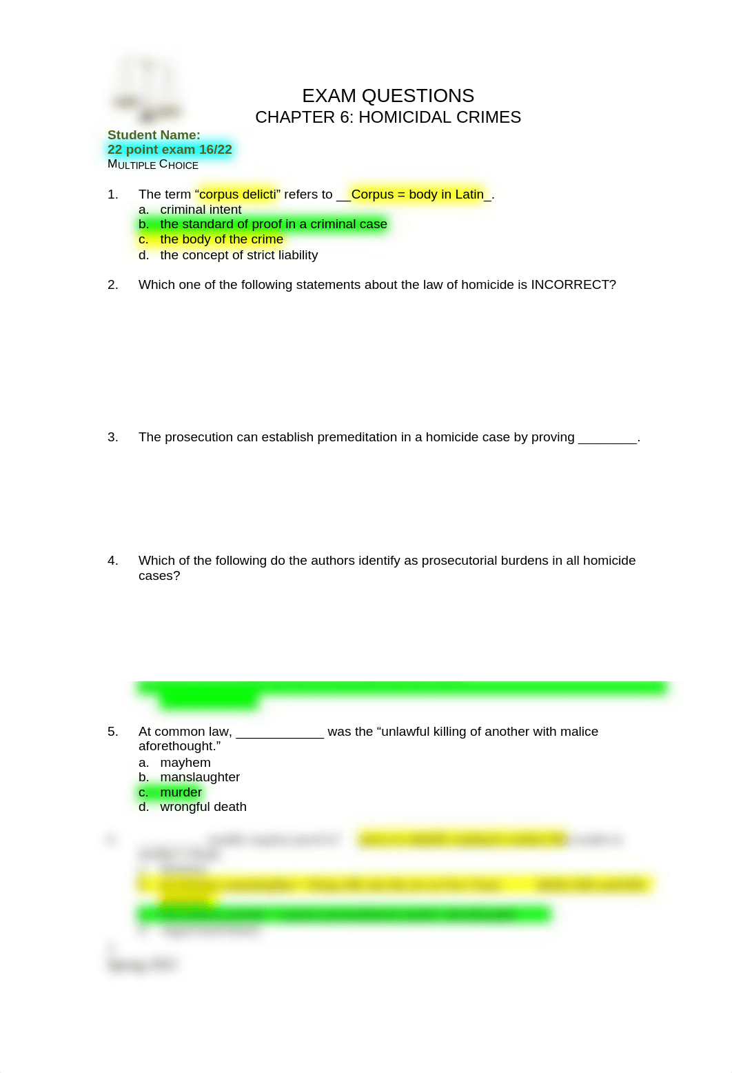 Completed Chapter 6 - Exam Homicidal Offenses 2021.docx_d96axejd7lx_page1