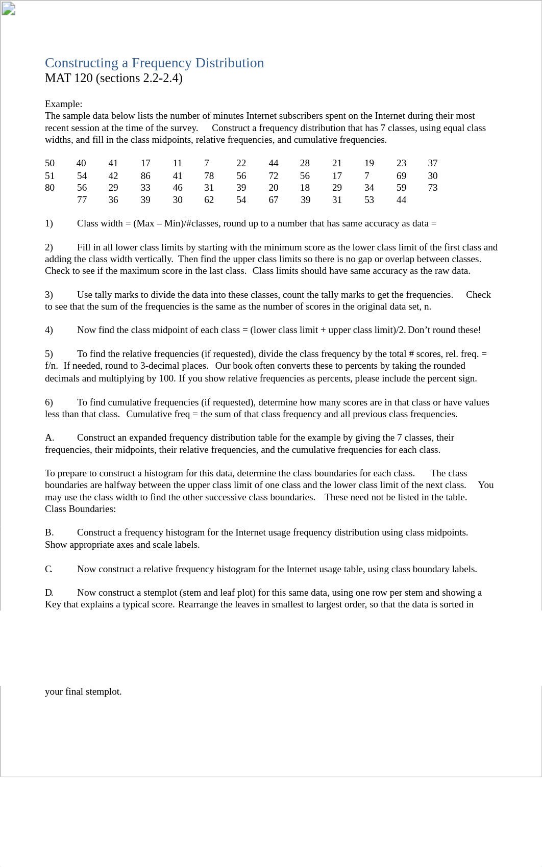 Constructing a Frequency Distribution and histogram 2_1_2 (1).pdf_d96k5odvd66_page1