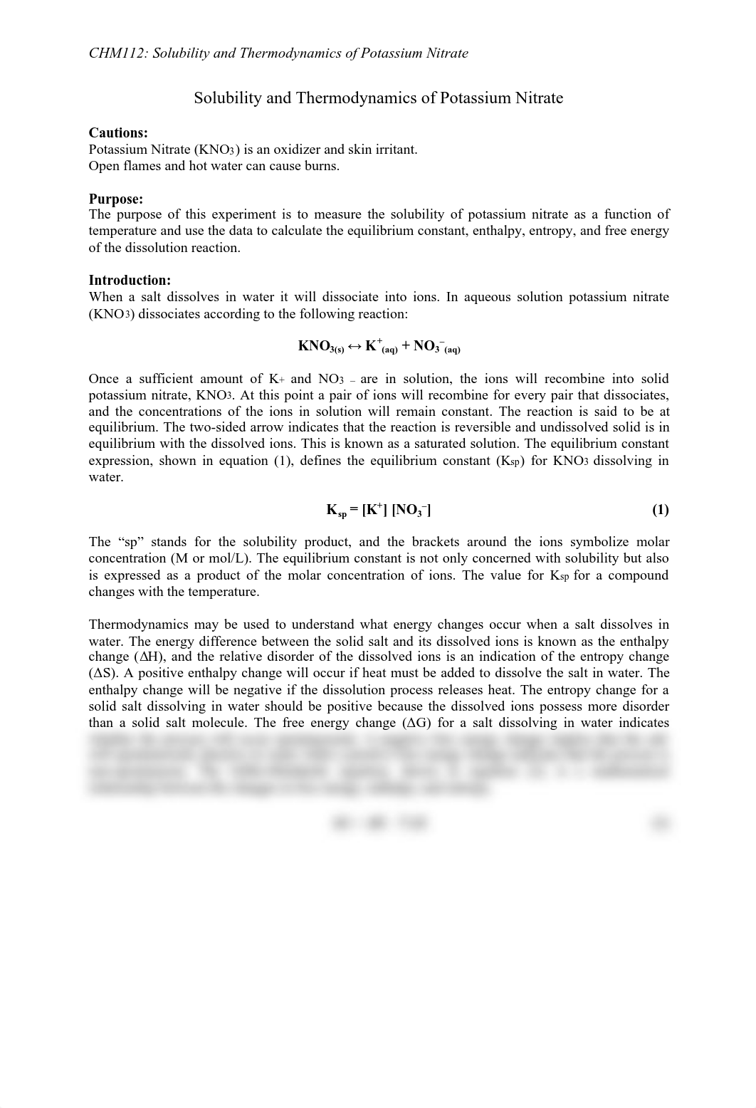 Solubility and Thermodynamics of KNO3 Lab.pdf_d96k9shzf75_page1