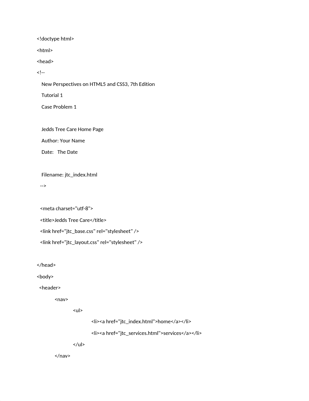 New Perspectives on HTML5 CSS3 7th Edition Tutorial 1 Case 1 jtc_index.html.docx_d96tfi8sp9c_page1
