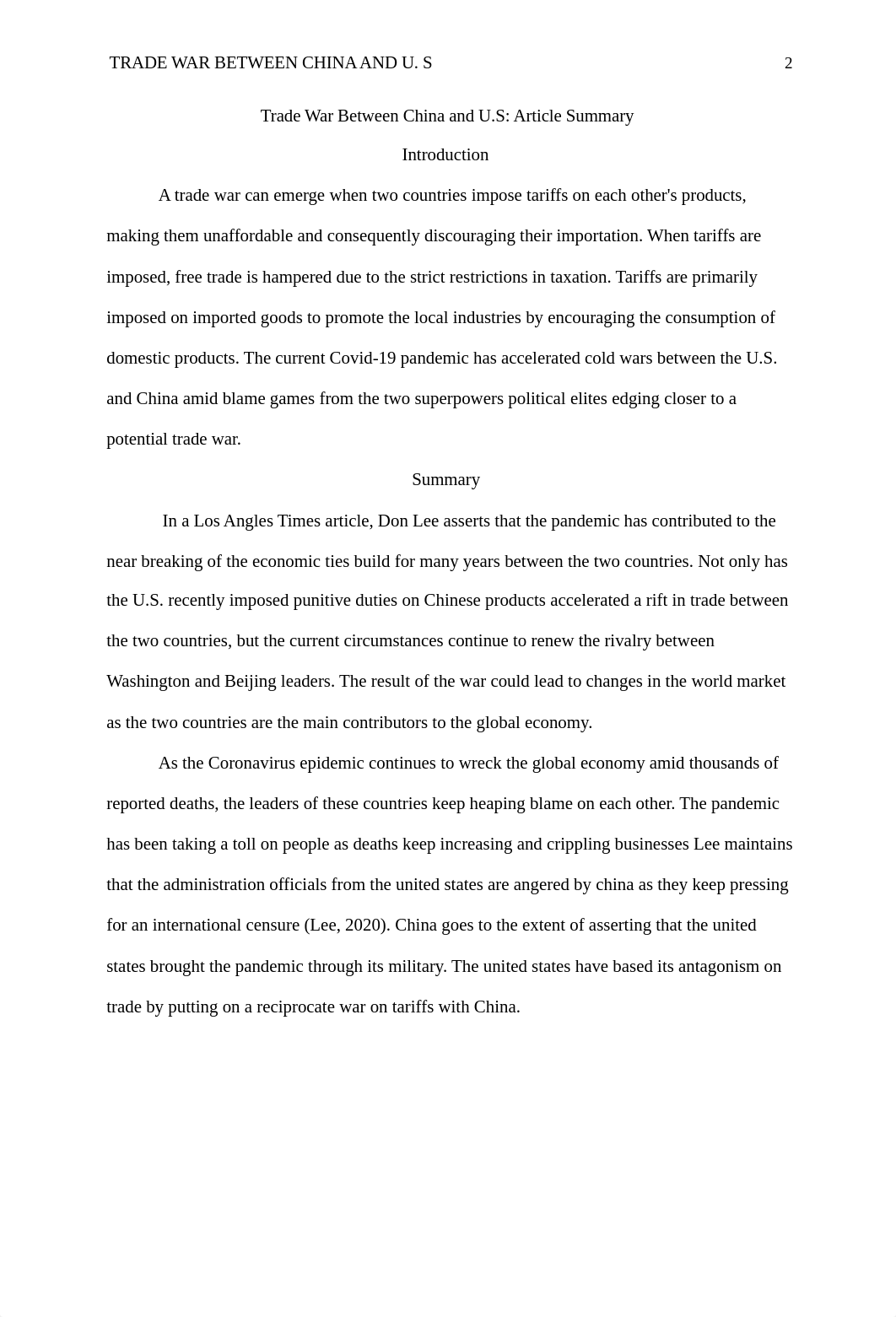 political science week 6 assignment - Free and Fair trade issues between two countries .docx_d9794erqg44_page2