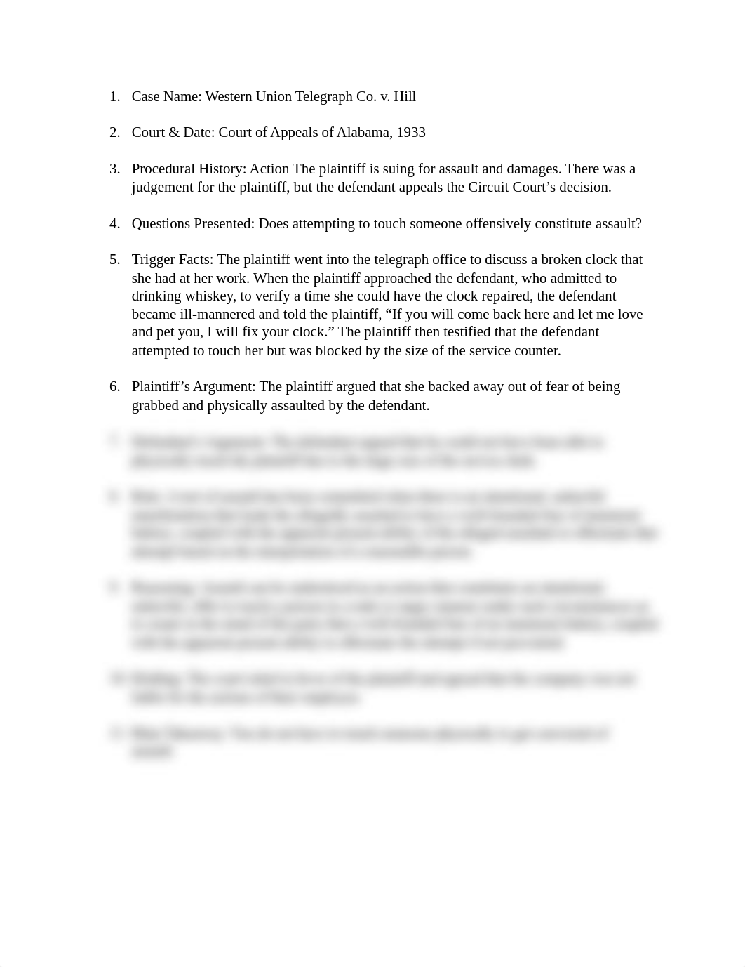 Western Union Telegraph Co. v. Hill Case Brief.docx_d97gq2837za_page1