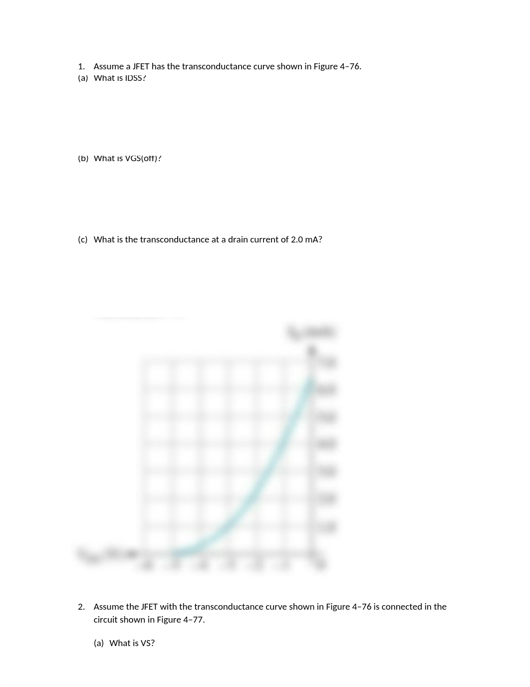 Assume a JFET has the transconductance curve shown in Figure 4_d97npv5fqq4_page1