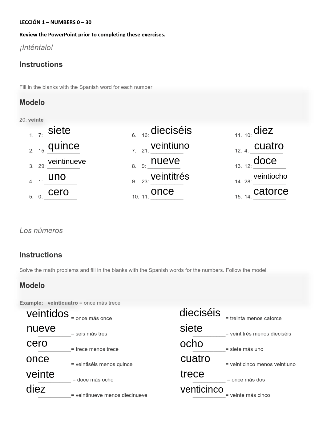 Leccion 1 - Tarea - Numbers 0-30 - completed.pdf_d97w8li4oik_page1