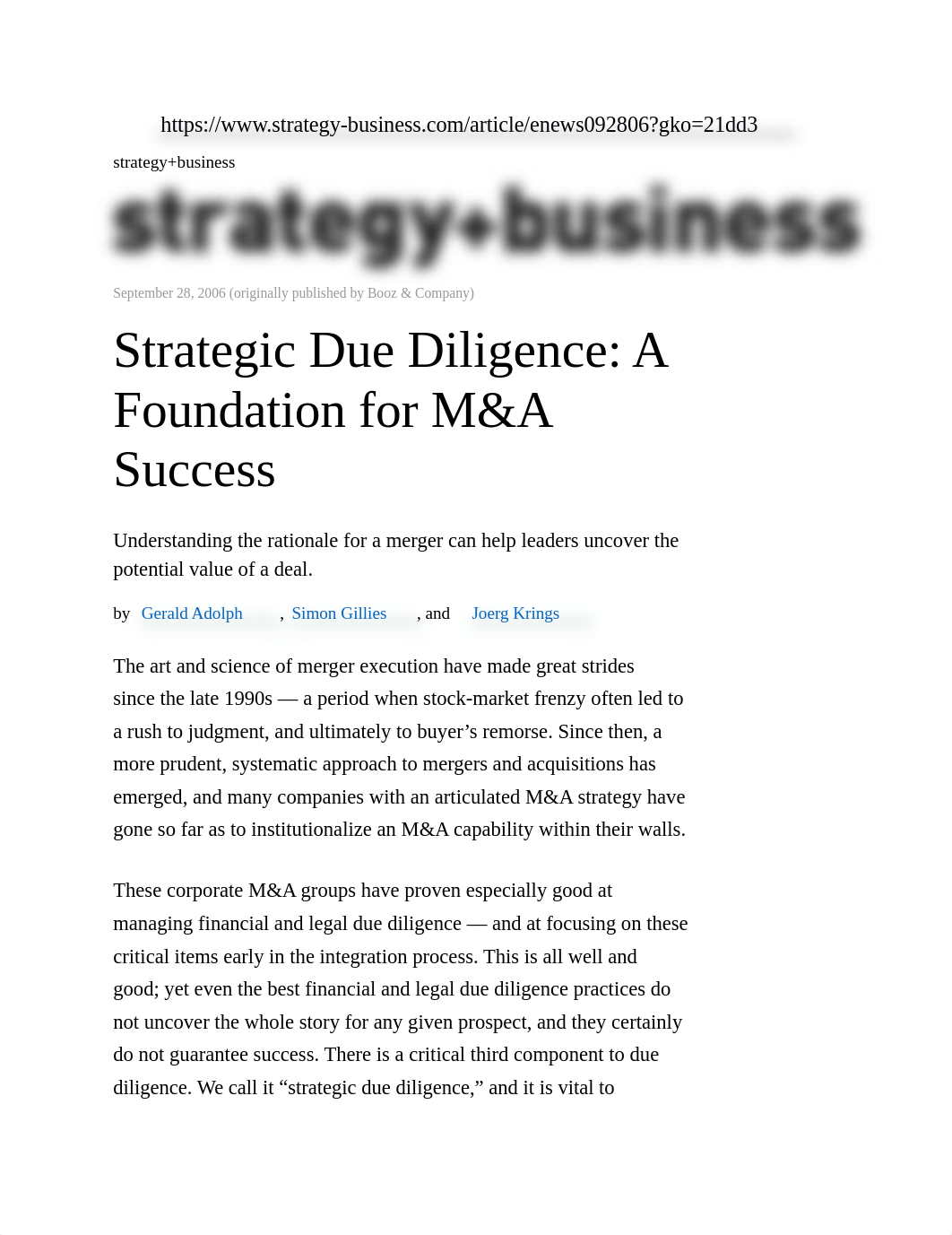 Strategic Due Diligence ARTICLE UNIT 1.docx_d98dbn9sgs9_page1